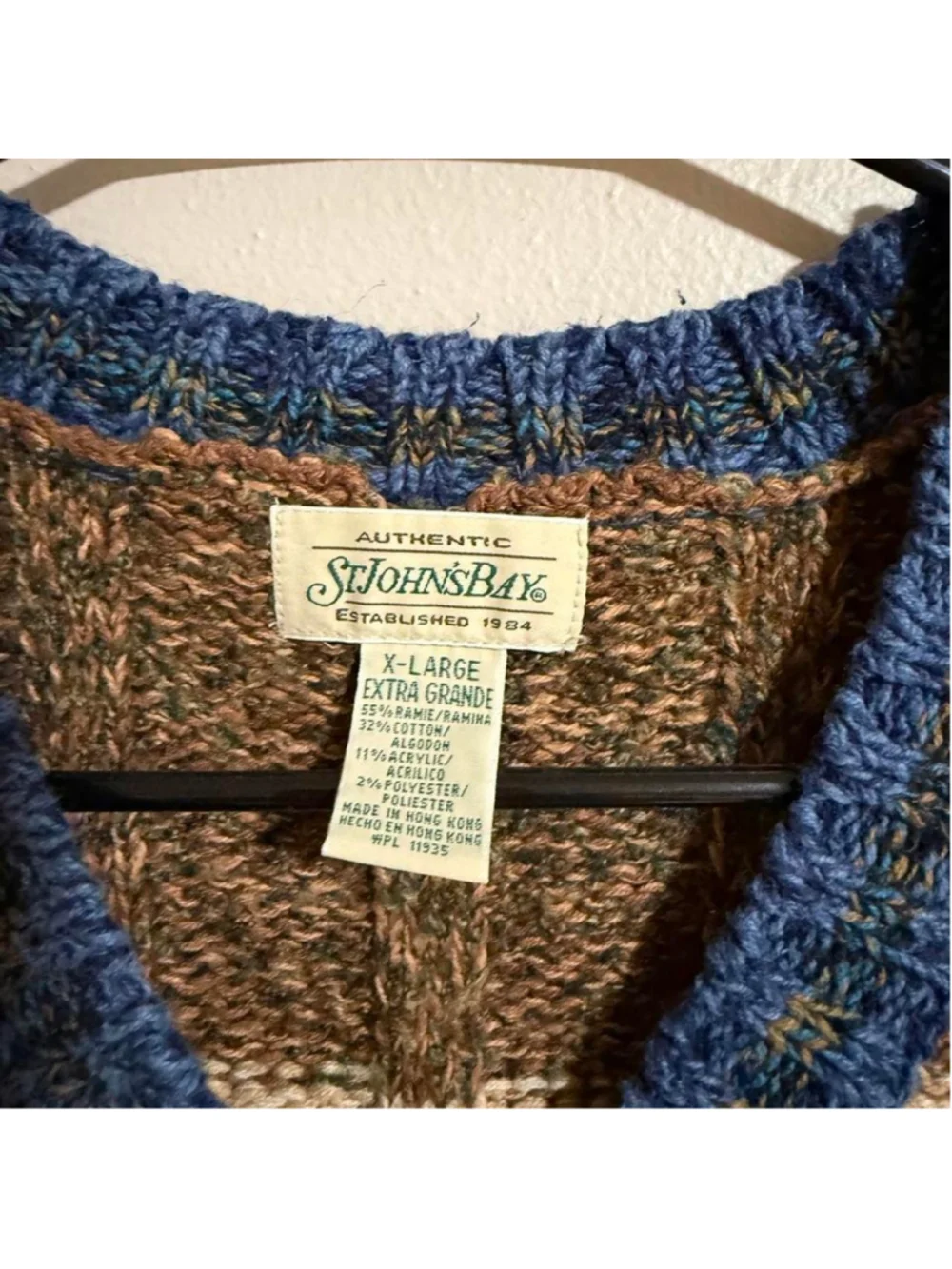 St. John's Bay multicoloured striped button up sweater vest Size XL